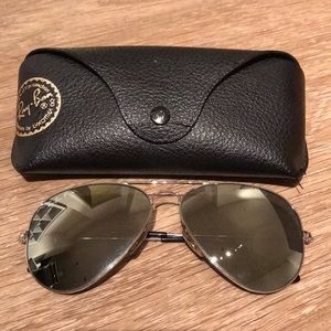 Ray Ban Aviator silver flash polarized sunglasses